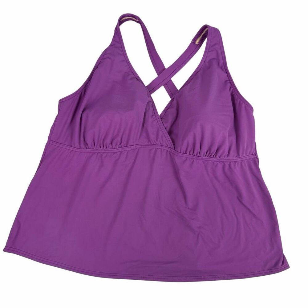 Lands End 20W Light Purple Tankini Top V Neck
